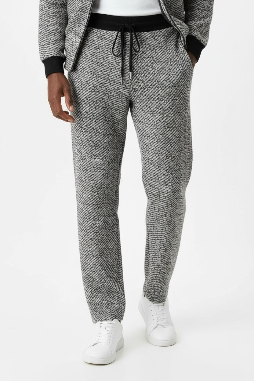 Men's Hooded Sweater Cardigan Casual Set