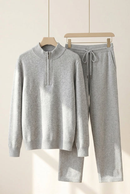 Half-Zip Knit Set