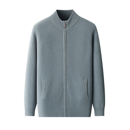 Men's Half Turtleneck Zipper Cardigan Thickened Jacket Casual