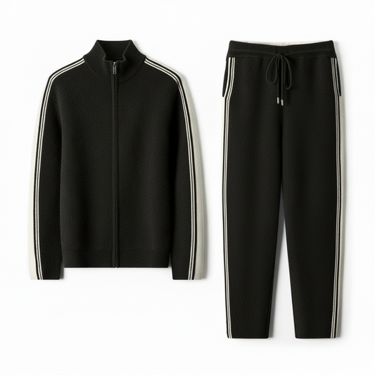 Men's Cardigan Hooded Color Matching Suit