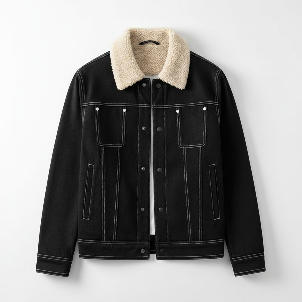 Suede Fabric Jacket Men's Short Autumn And Winter Thickened Work Clothes