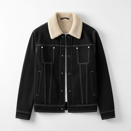 Suede Fabric Jacket Men's Short Autumn And Winter Thickened Work Clothes