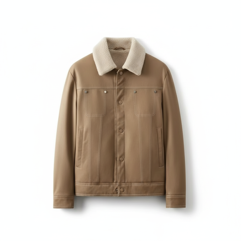 Suede Fabric Jacket Men's Short Autumn And Winter Thickened Work Clothes