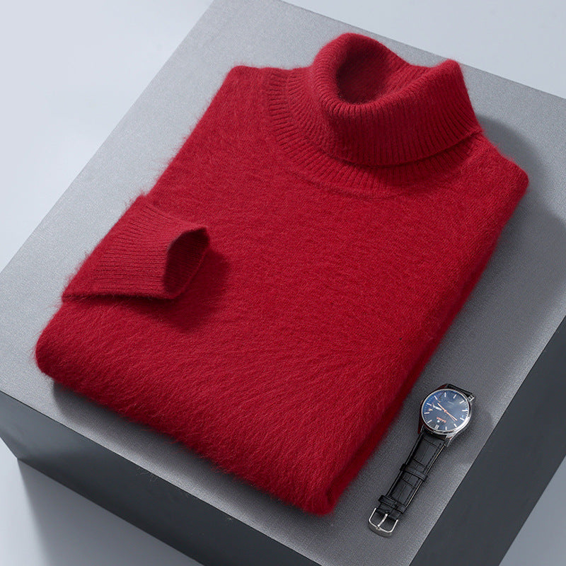 Men's High-neck Cashmere Sweater Solid Color Versatile