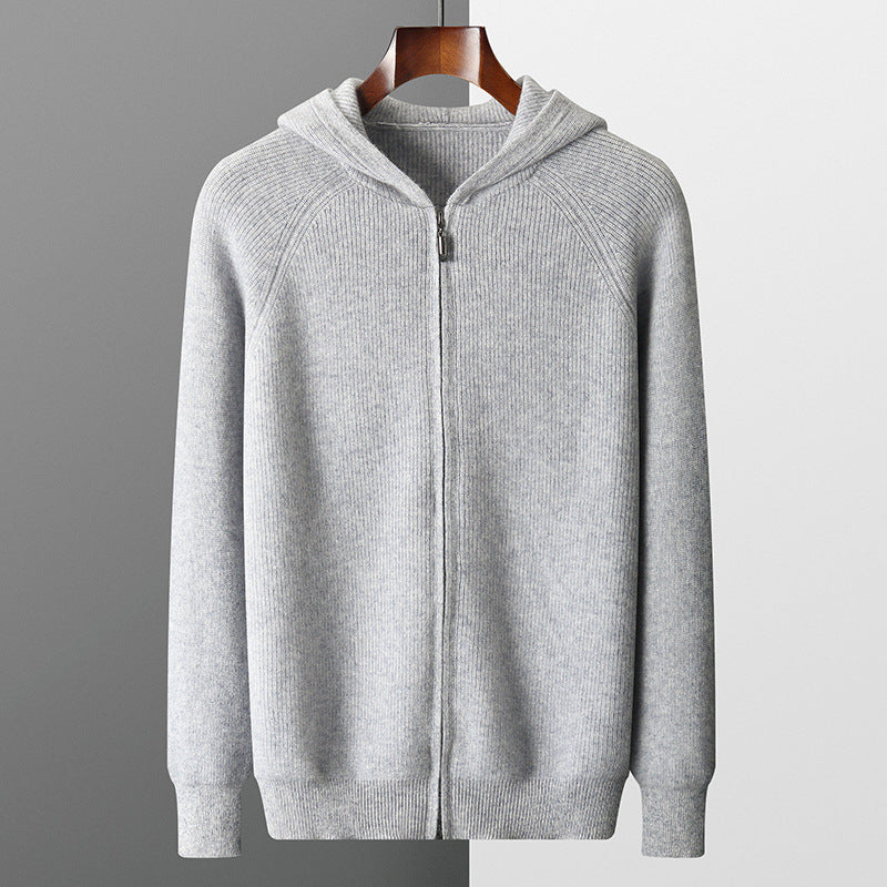 Wool Hooded Age-reducing Cashmere Loose Casual Sweater
