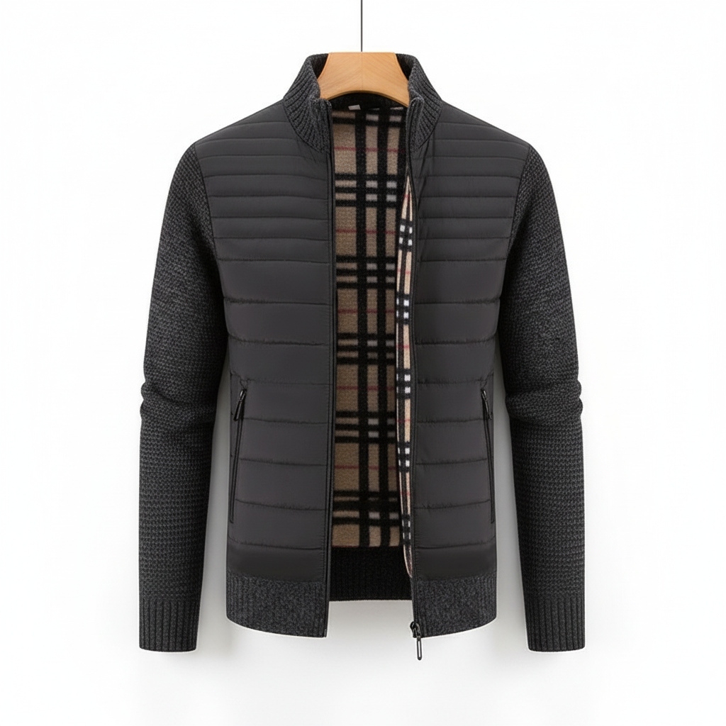 Men's Stand Collar Cardigan Sweater Outer Wear Plus Size Coat