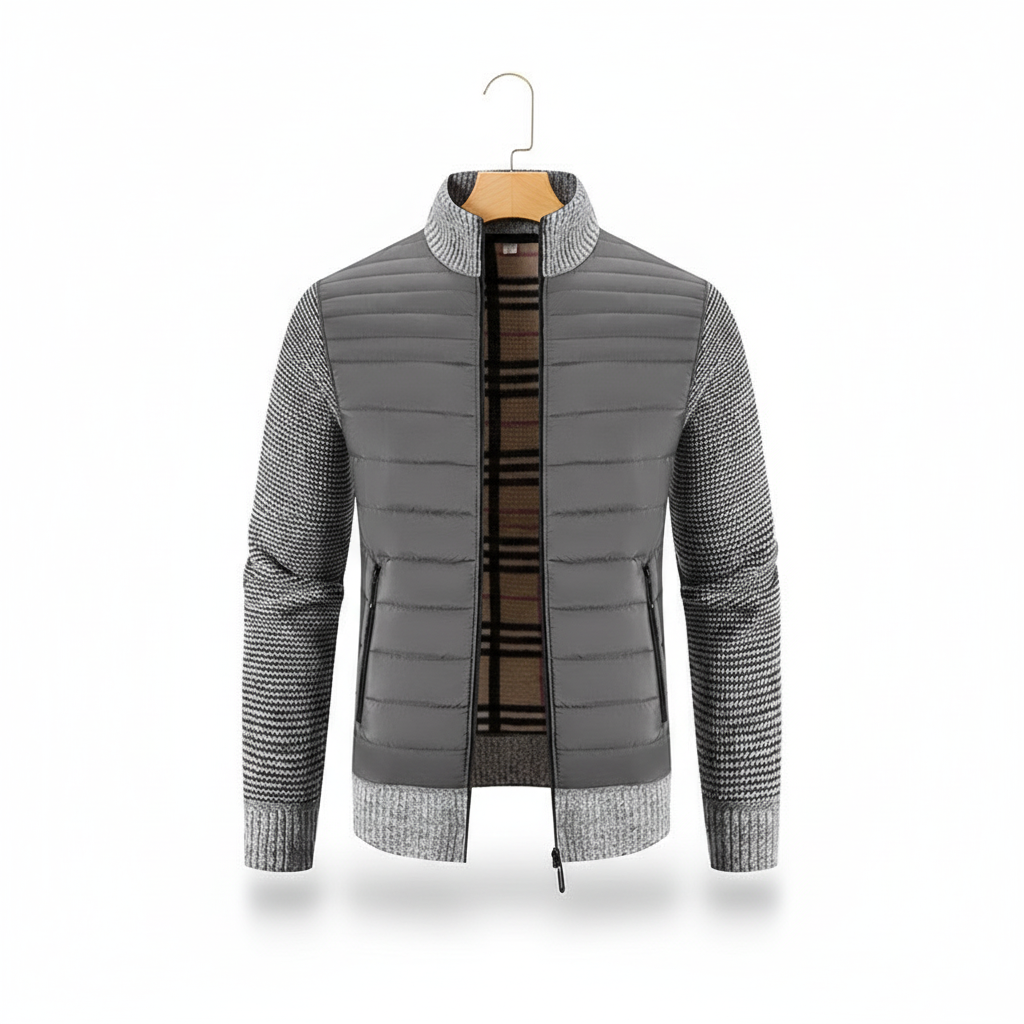 Men's Stand Collar Cardigan Sweater Outer Wear Plus Size Coat