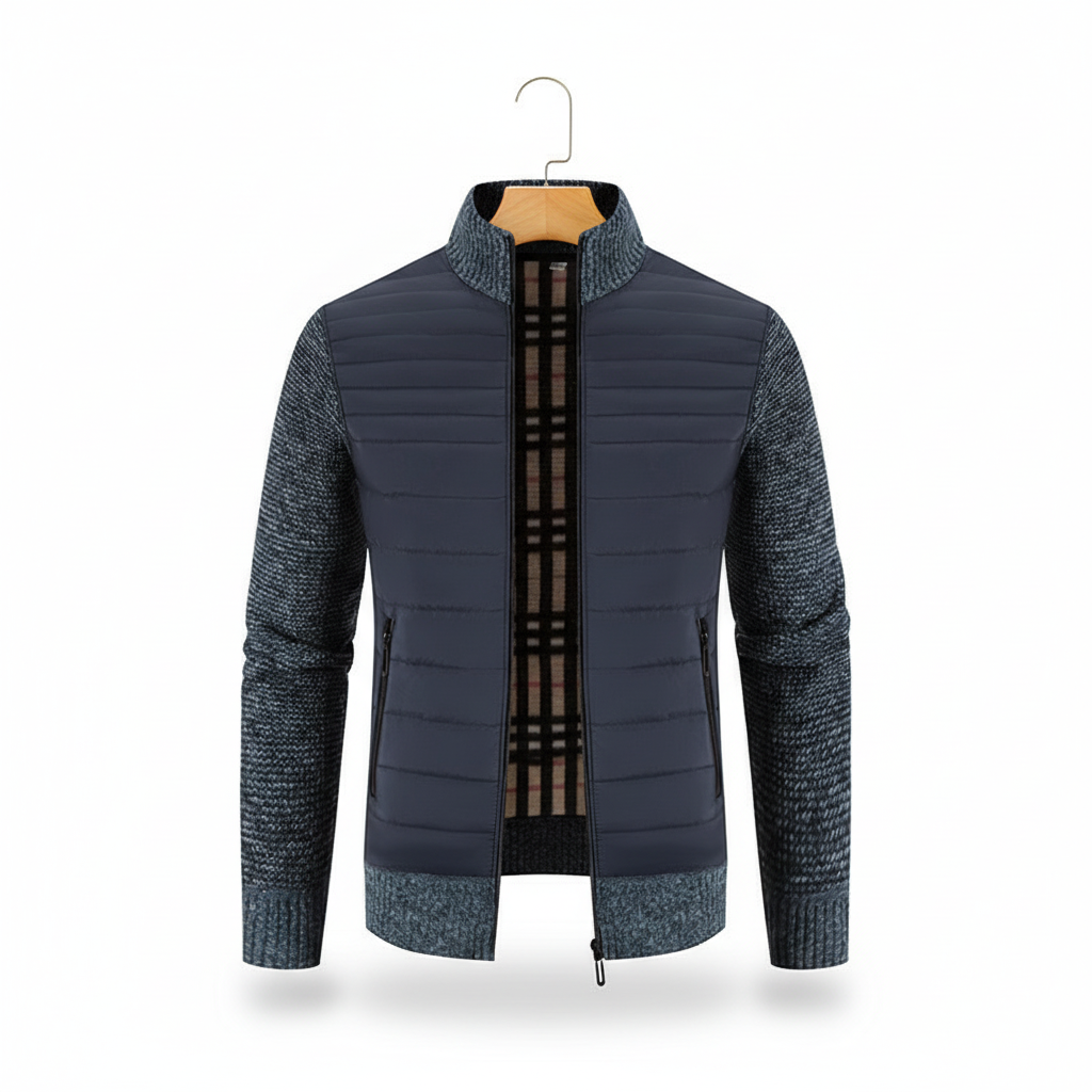 Men's Stand Collar Cardigan Sweater Outer Wear Plus Size Coat