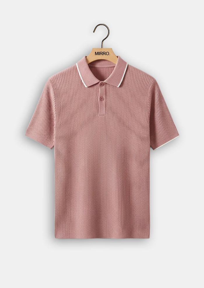 Contrast Collar Knit Polo