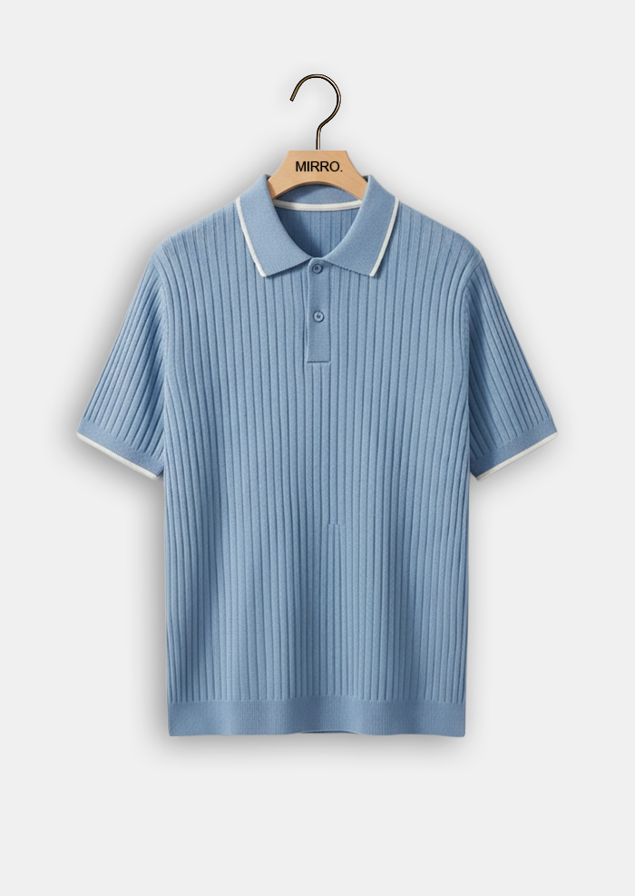 Contrast Collar Knit Polo