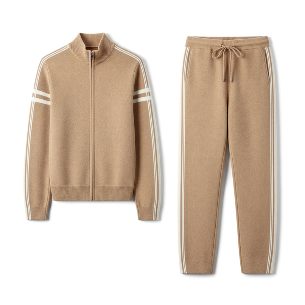 Men's Cardigan Hooded Color Matching Suit