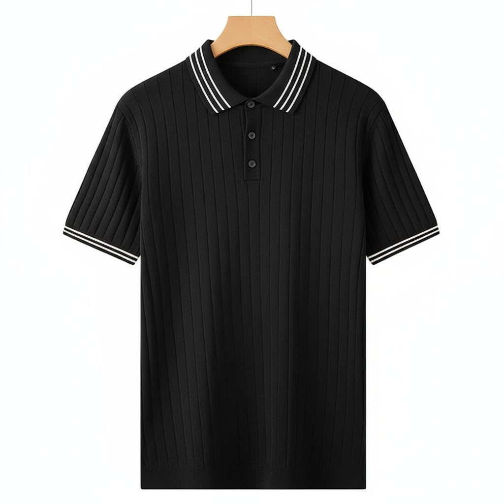 Men's Ice Silk Short Sleeve Thin Lapels Polo Sweater