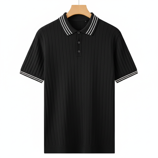 Men's Ice Silk Short Sleeve Thin Lapels Polo Sweater