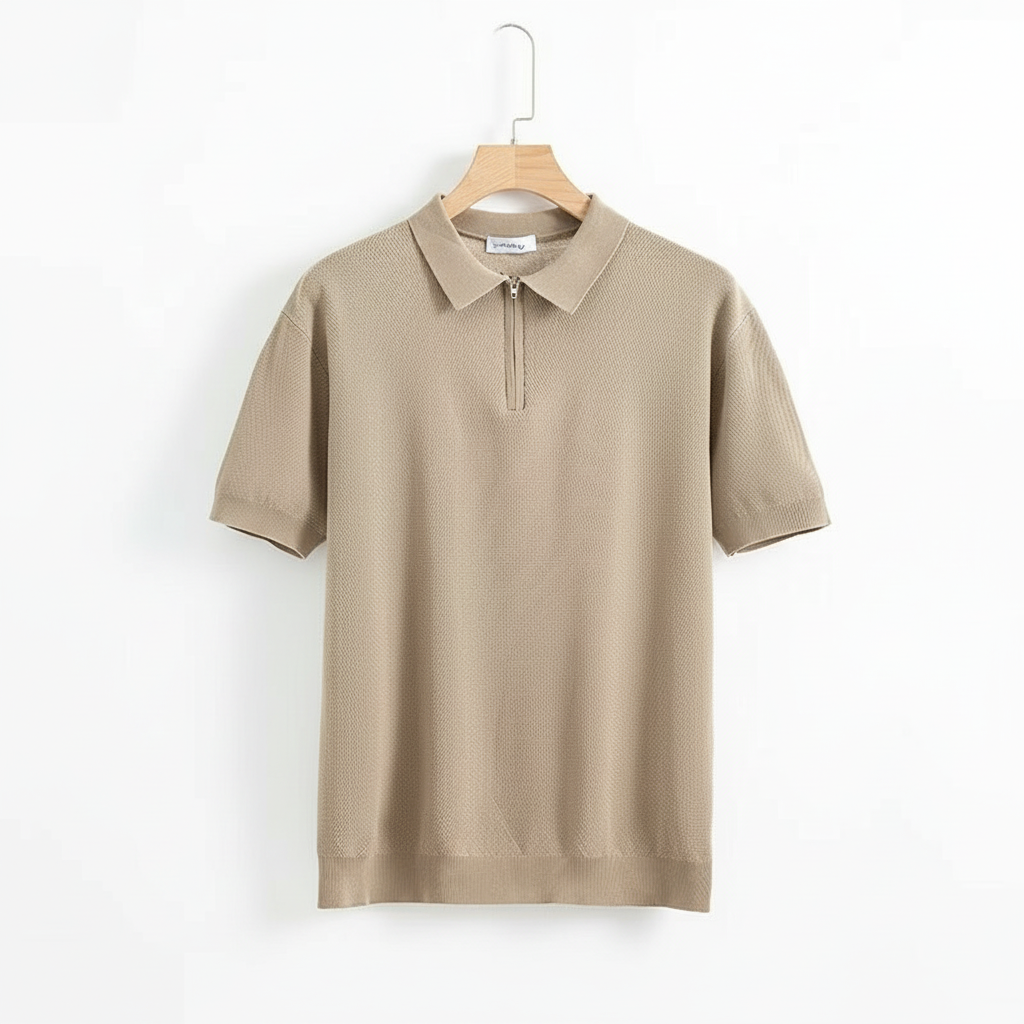 Men's Solid Color Casual Half Sleeve Bottoming Shirt