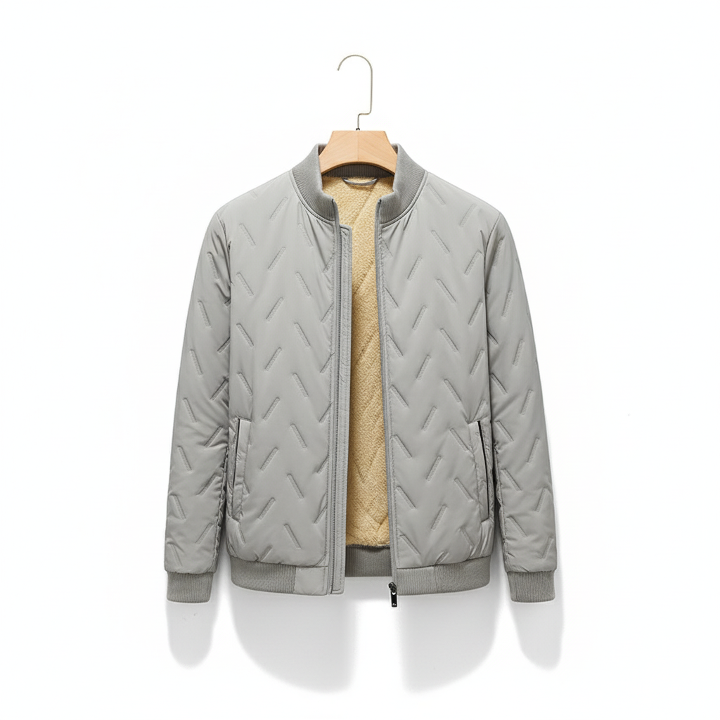 Men's Fleece-lined Warm Stand Collar Cotton-padded Coat