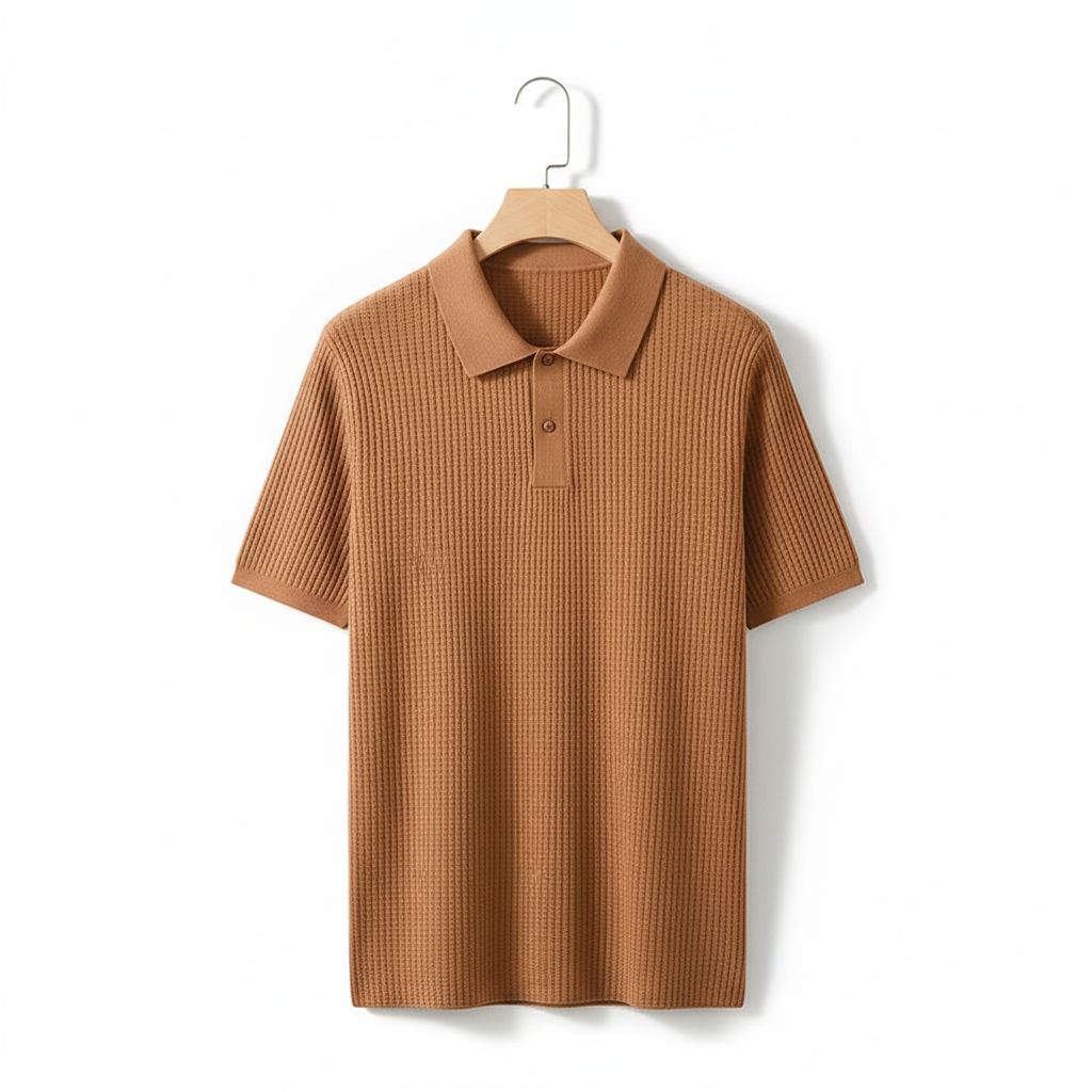 Men's Casual Solid Color Wool Knitted Half Sleeve