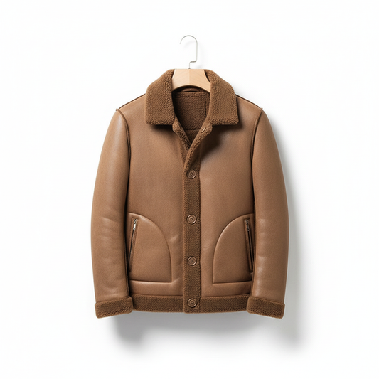 Double-sided Fleece Men's Lambswool Wool Coat Jacket