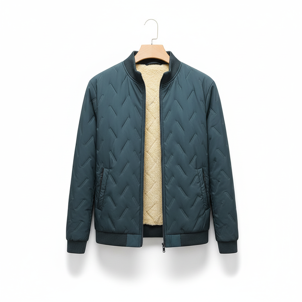 Men's Fleece-lined Warm Stand Collar Cotton-padded Coat