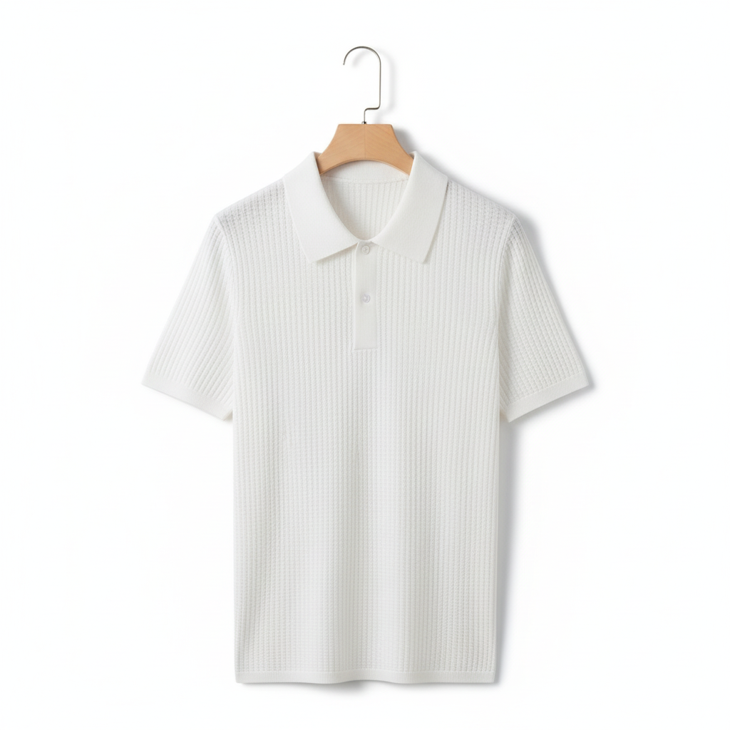 Men's Casual Solid Color Wool Knitted Half Sleeve