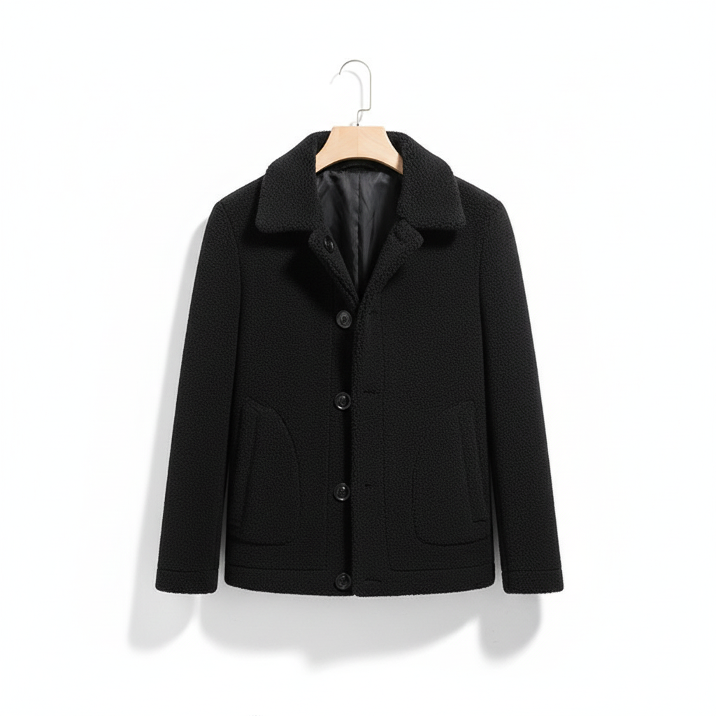 Double-sided Fleece Men's Lambswool Wool Coat Jacket